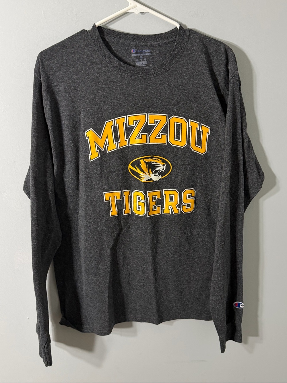 Champion Mizzou Tigers Charcoal Long Sleeve Tee